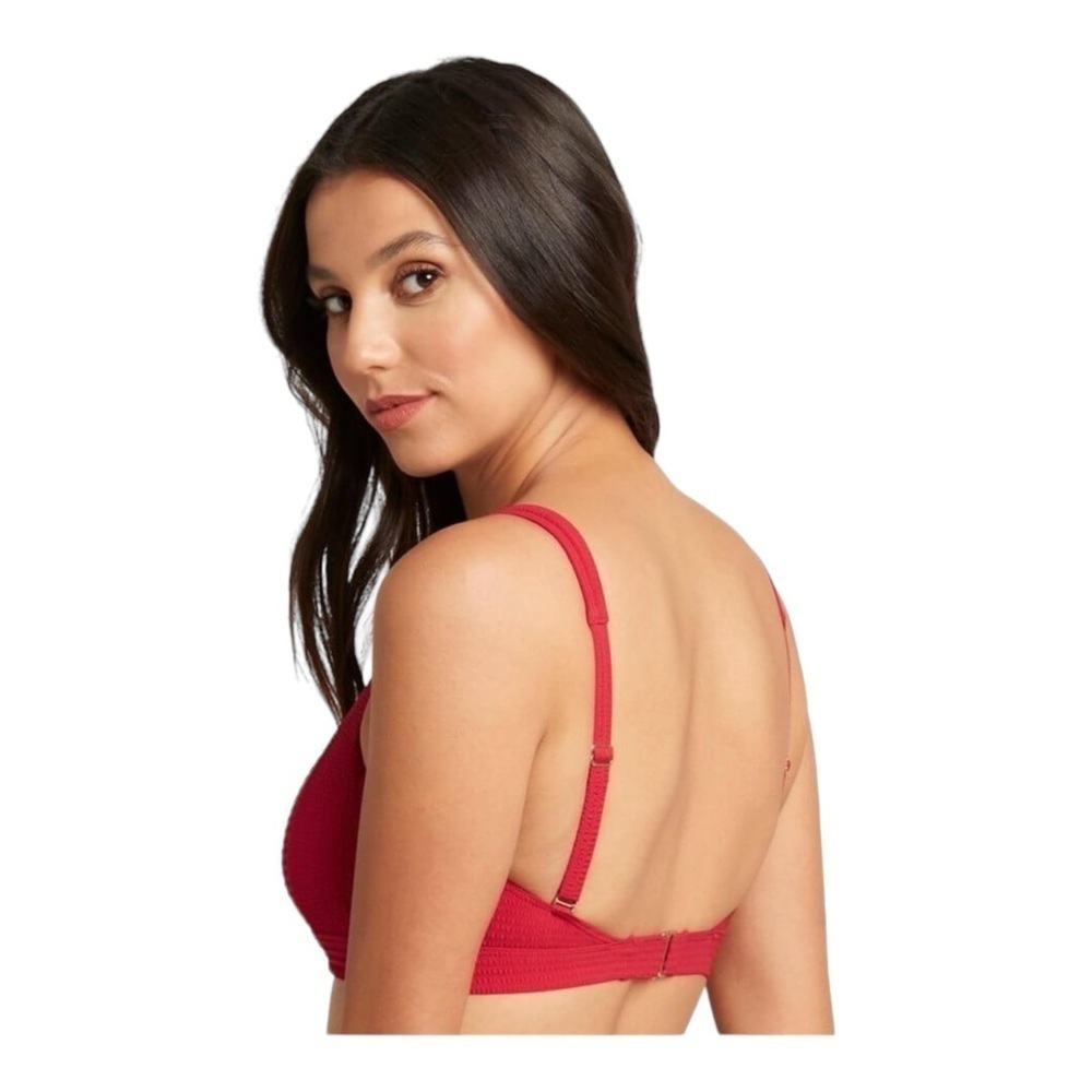 Sea Level Riviera Rib Square Neck B-Dd Cup Bikini Top - Red Nwt — image 5 of 8